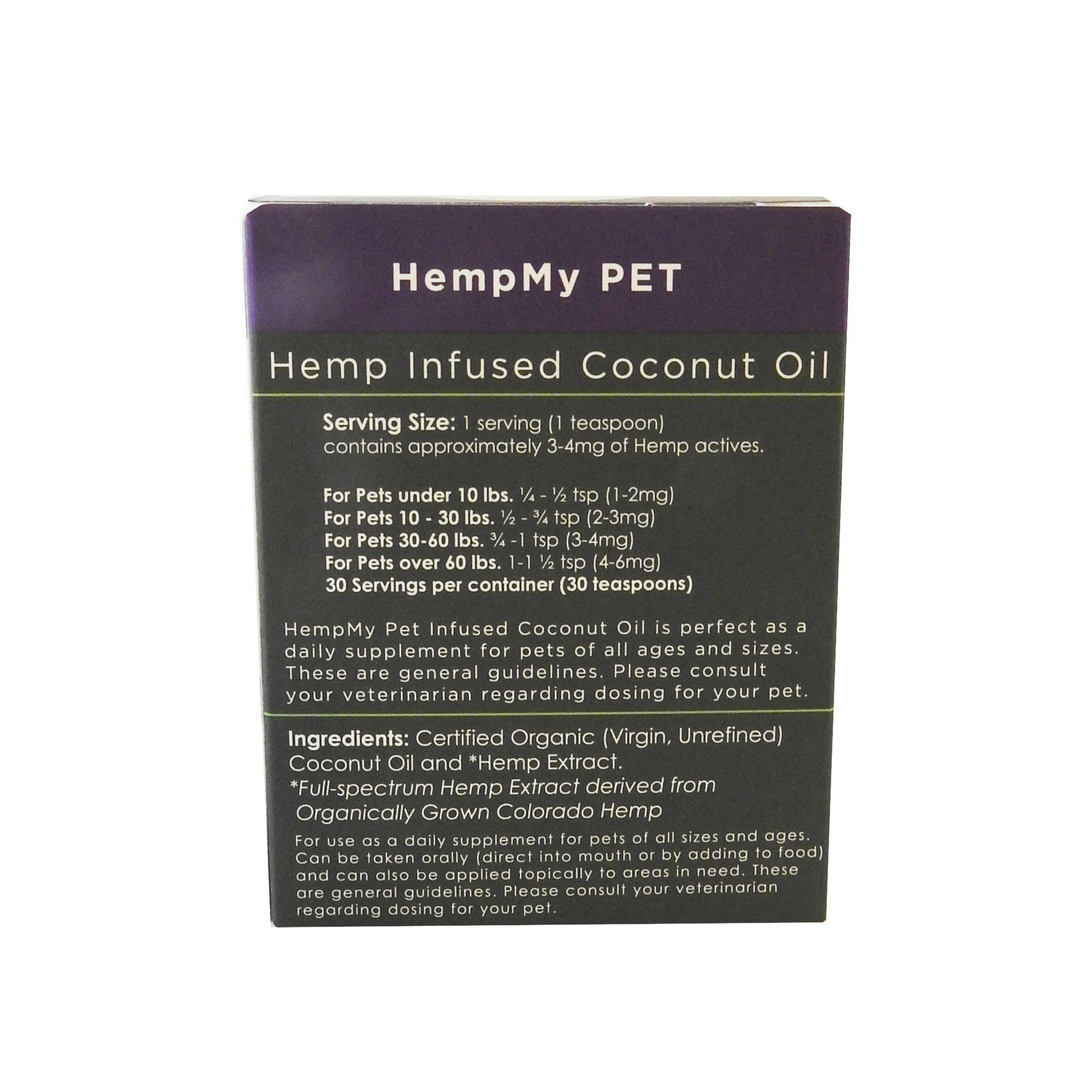 Hemp Infused Organic Coconut Oil - 100mg CBD Full Spectrum back of box