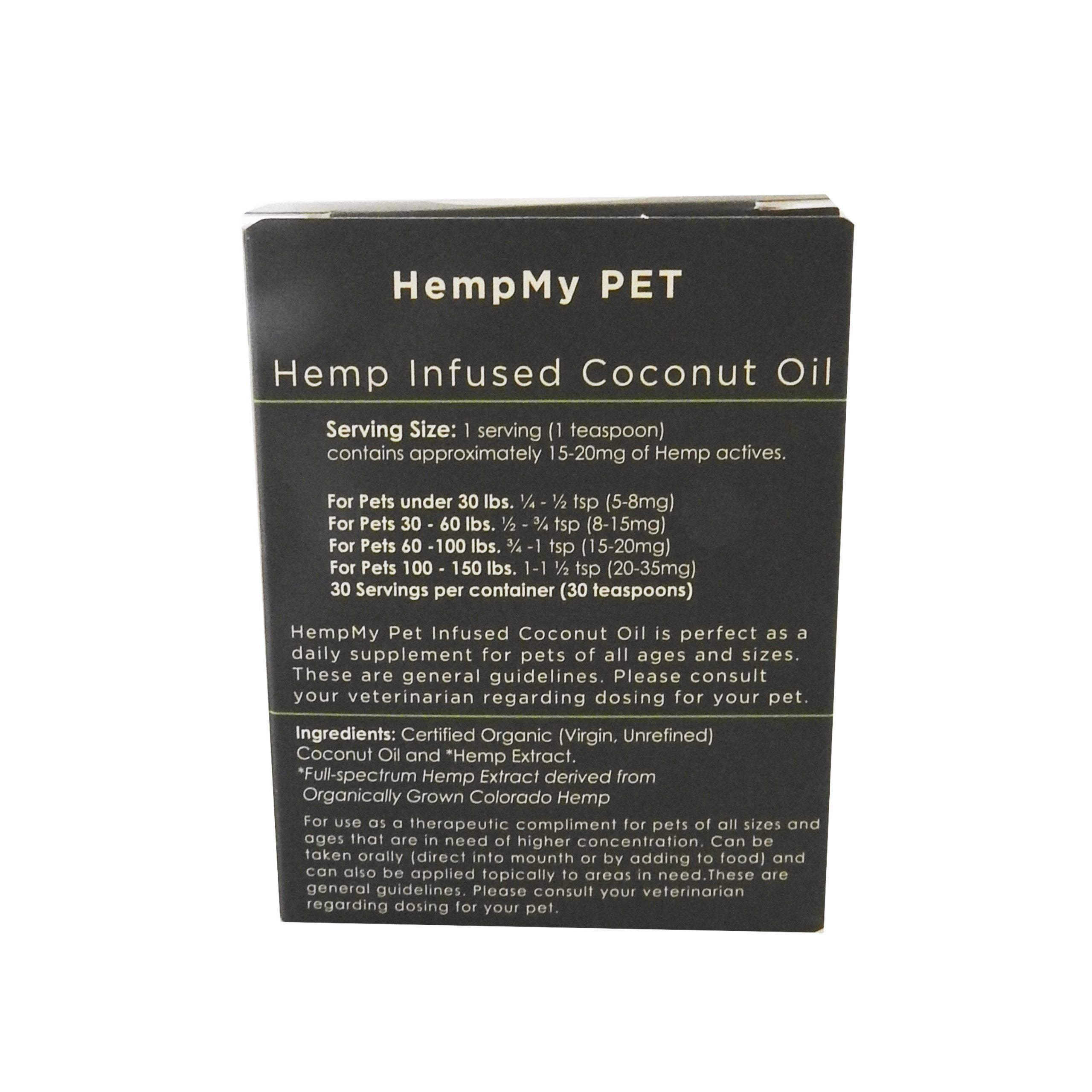 Hemp Infused Organic Coconut Oil - 500mg CBD Full Spectrum back of box