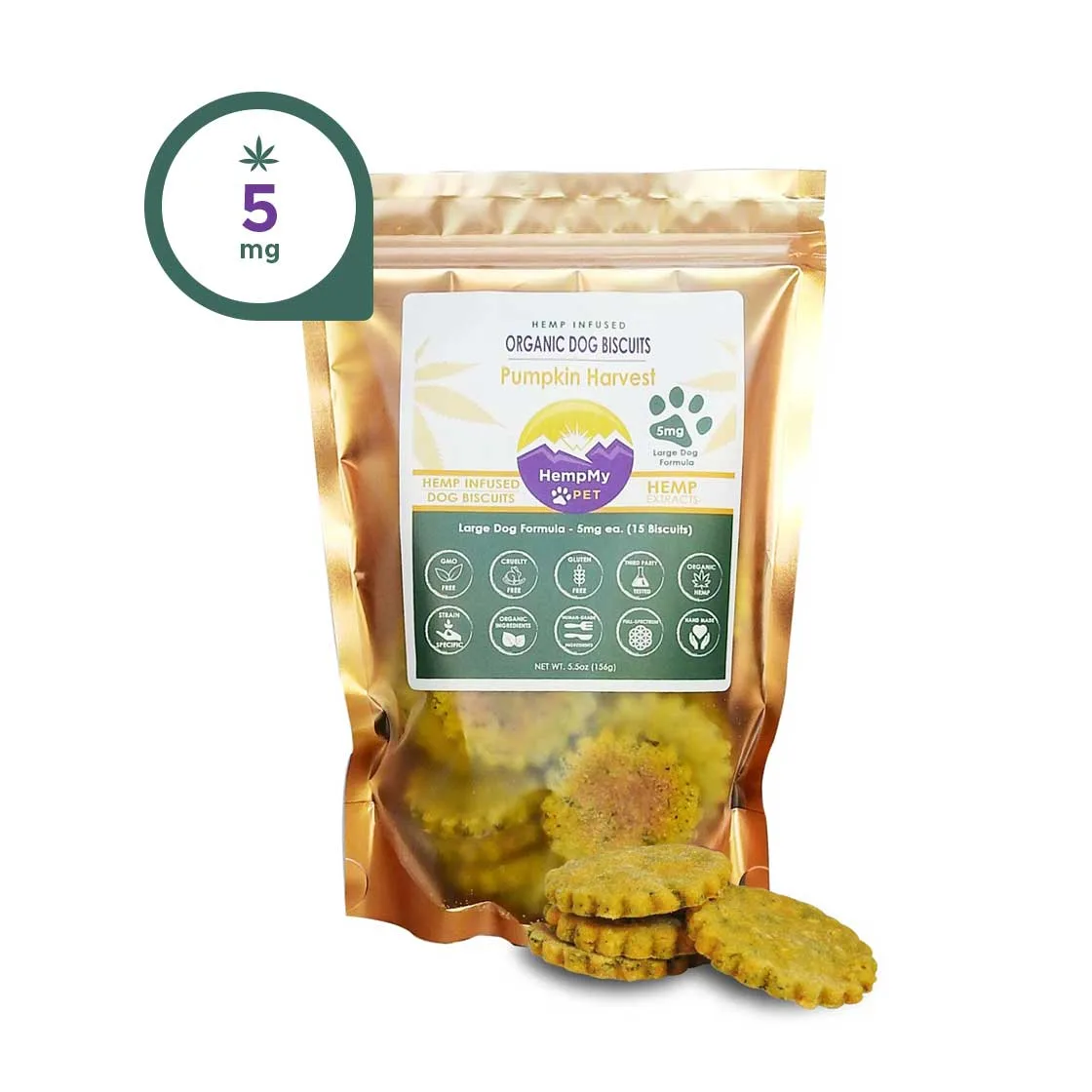 Hemp Dog Treats for large dogs front